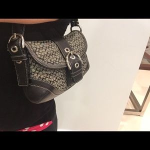 Vintage Logo Leather Coach Handbag